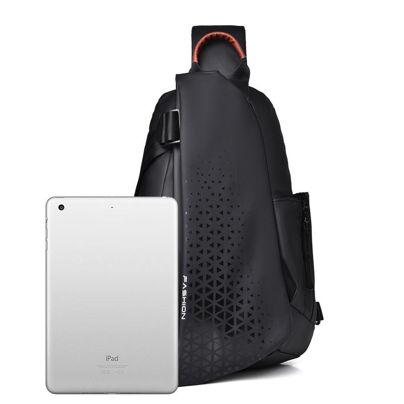 Men's USB Charging Chest Bag Badminton Racket Backpack Waterproof Chest Pack Sports Backpack