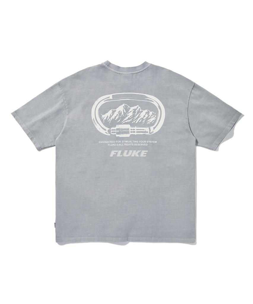 Peullukeu Carabiner Pigment Short Sleeve T-Shirt Light Grey Fst744