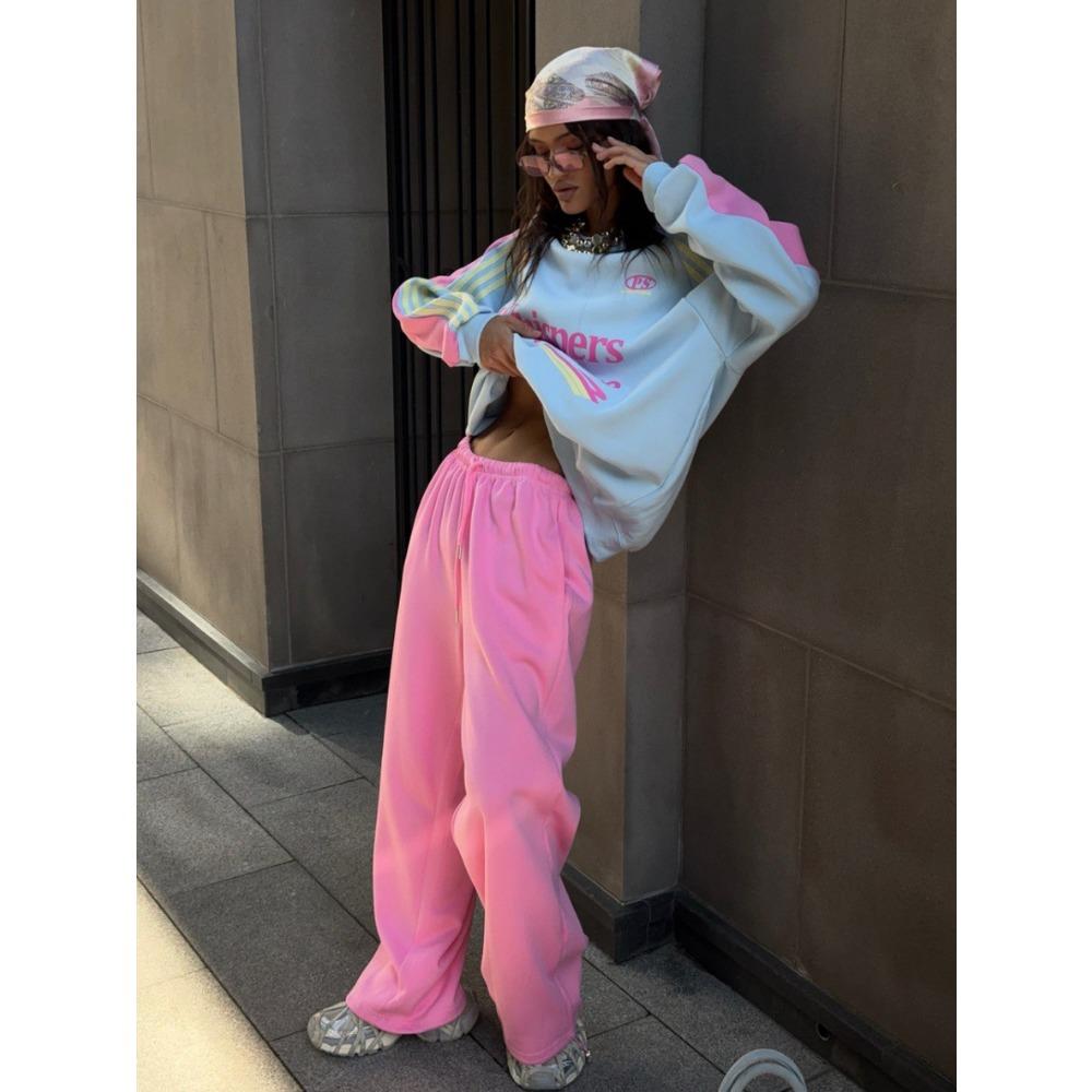 2025 Autumn New Suit Women's High-end Autumn and Winter Sweater Contrasting Color Splicing Trousers Two-piece Set