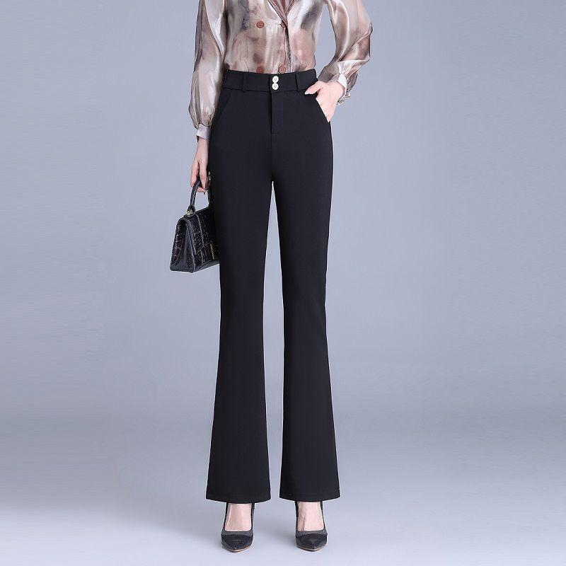 

Women s Slimming High-Waist Ice Silk Flare Pants - Elastic, Casual, Versatile Summer Trousers M (for 85-100 jin)
