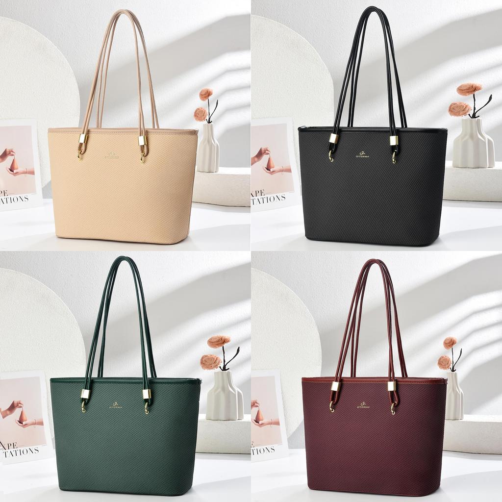 Tote Bag For Women Large Pu Handbag With Zipper Pockets For Daily Use