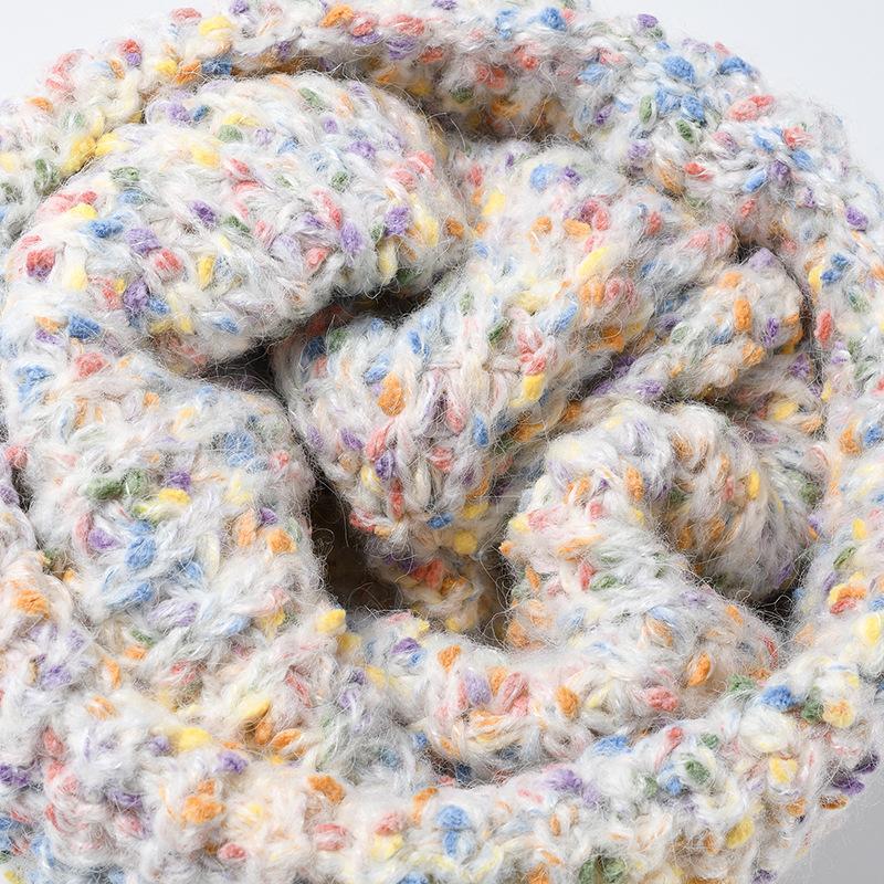 Speckled Knitted Beanies Multicolor Beanie Hat Knitting Cap Woman Man Ribbed Winter Wool Hat Speckled Yarn Beanie