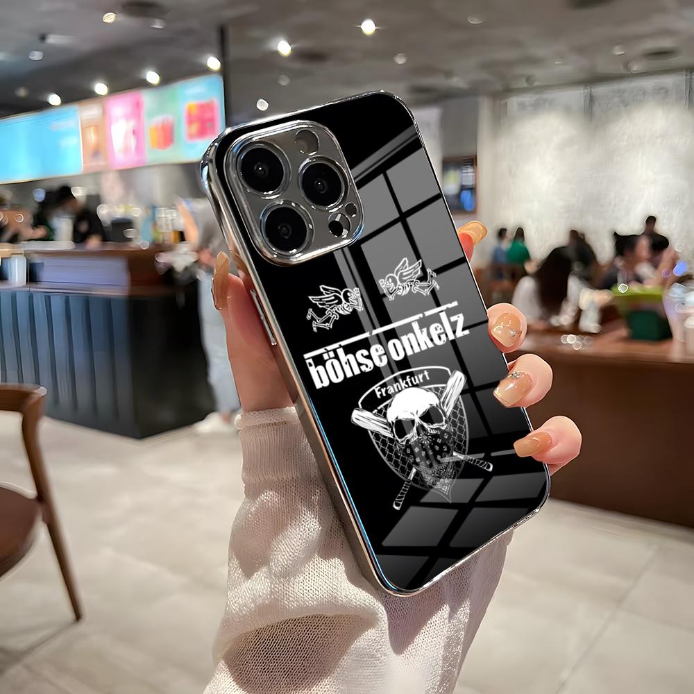 Custodia per Telefono Banda B-Bohse Onkelz Per IPhone 17 Pro Max 15 Pro 16 14 Plus 12 13 Mini 11 Pro Cover in Vetro Galvanizzato Antiurto