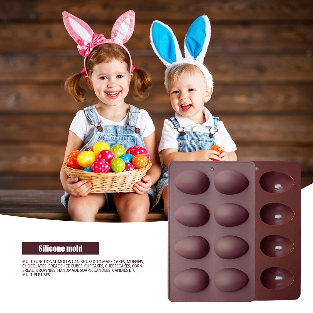 Matriță Silicon Ciocolată Formă Ou de Paște 3D 8 Cavități Matriță Tort Matriță Coacere Ou de Dinozaur DIY Matrițe Fondant Patiserie Matriță Săpun