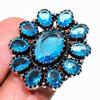 Natural Swiss Blue Topaz Gemstone 925 Sterling Silver Jewelry Ring Size 8 AR-16569