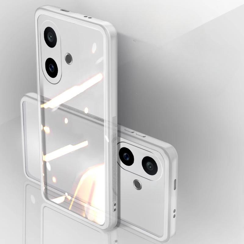 For Vivo V60 Lite Case Camera Protection Semi Transparent Soft Silicone Shockproof with Lens Protector Films for Vivo V60 Lite Back Cover