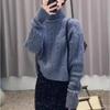 Women's High-End Retro Cable Knit Sweater – Soft, Thick Pullover for Autumn/Winter in New Solid Colors