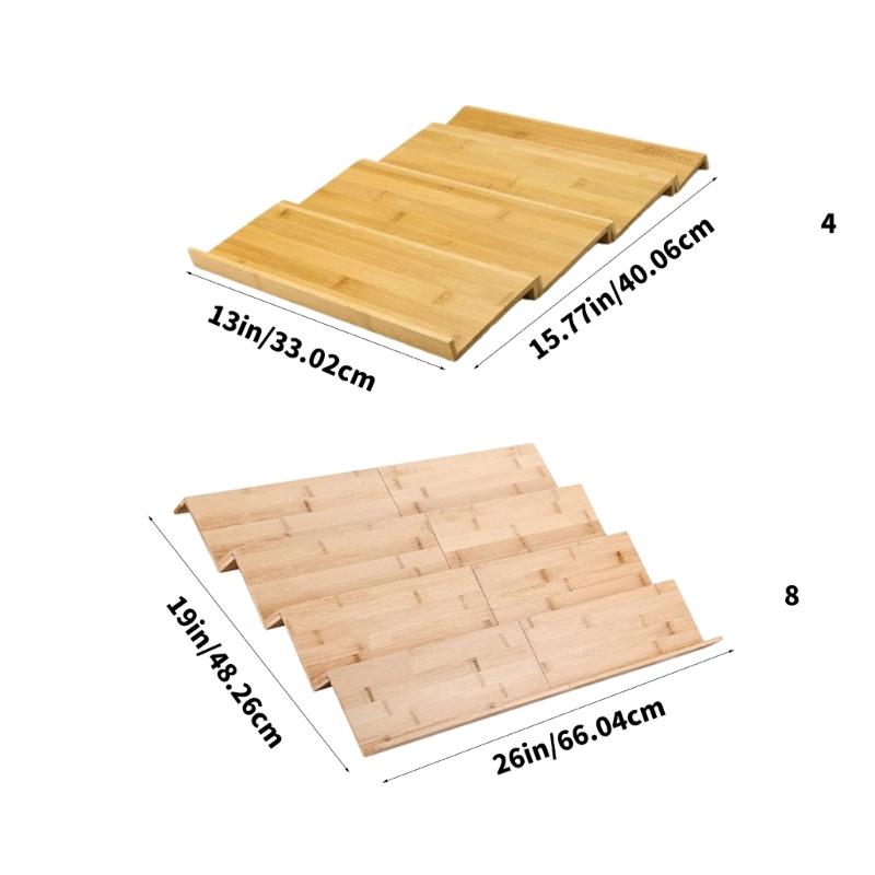 Drawer Spice Tray Shelf in Wood with Expandable Tiers for Kitchen Bottle Sorting, Viewing, and Storage Utility