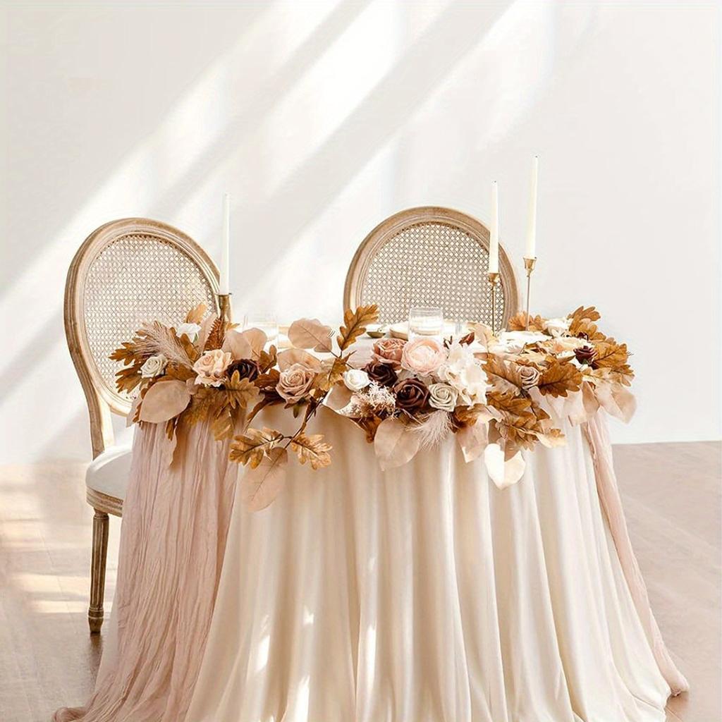 5.9ft Artificial Eucalyptus Garland with Rose Flowers, Faux Floral Vine Garland for Table Wedding Centerpieces Bridal Shower Party Decoration