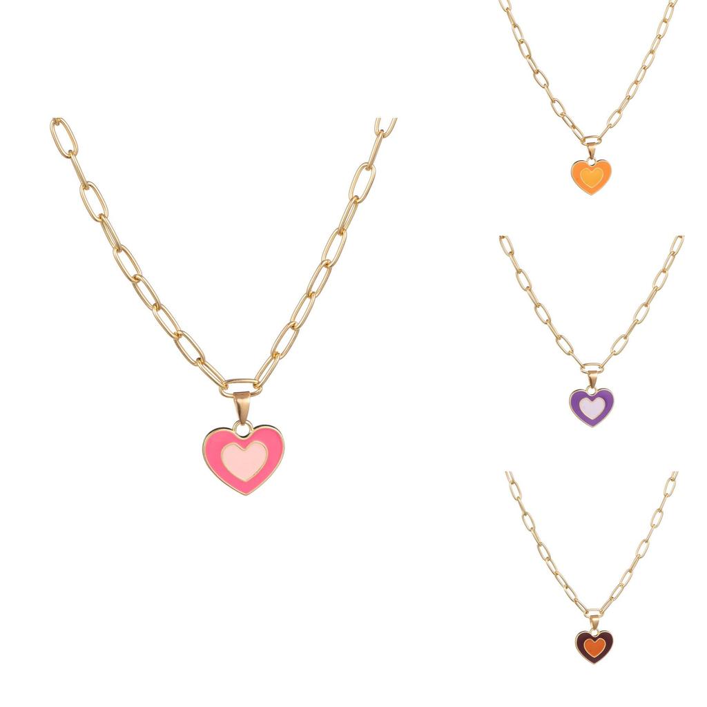 Stylish Minimalist Heart Pendant Necklace Unique Alloy Design Perfect For Any Occasion