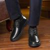 Leather cotton shoes for men's winter warmth, piled and thickened high-top men's casual cotton leather shoes