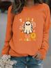 Autumn/Winter Women's Spider Web & Ghost Print Long-Sleeve Hoodie