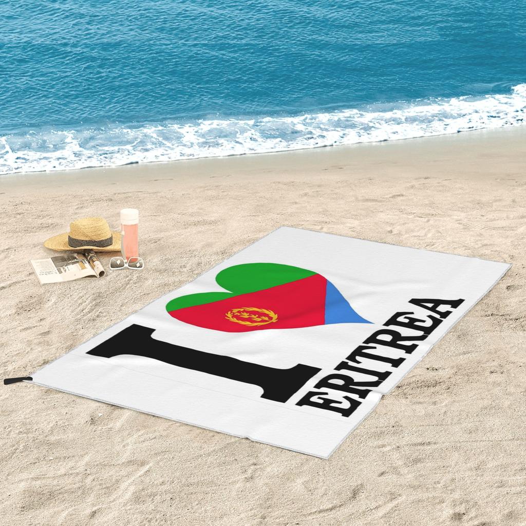 Flag of Eritrea Beach Towel Soft Microfiber Quick Dry Absorbent Quick Towels For Bath