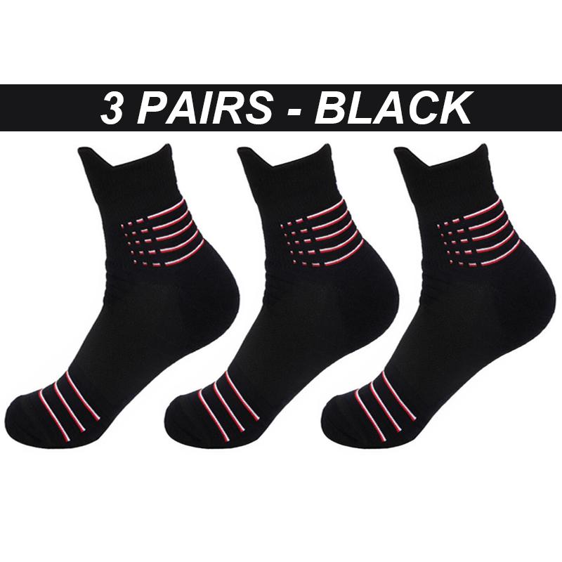 Ανδρικές αθλητικές κάλτσες υψηλής ποιότητας Βαμβακερά παπούτσια μπάσκετ για υπαίθρια αναψυχή Αντιολισθητικά ανδρική κάλτσα 3 ζεύγη με απορρόφηση κραδασμών