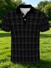Men'S Outdoor Polo Shirt, Multi-Sizes Available, Plaid Checkered Print, Fashionable Casual Comfortable, Men'S Top Suitable for Hiking And Outdoor