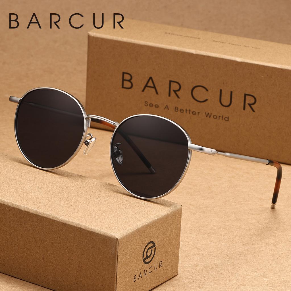 Gafas de sol polarizadas BARCUR, Hechas de material de acero inoxidable, Gafas de sol ligeras para actividades al aire libre y viajes sin carga