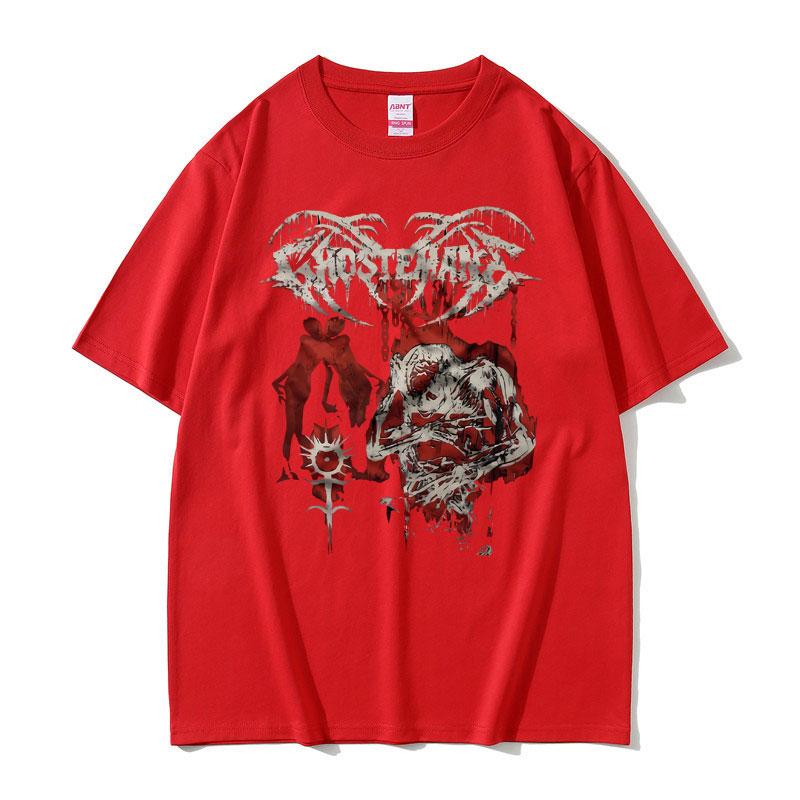 Ghostemane Print T-shirt Short Sleeve Men's Gothic Oversized T Shirt Male Streetwear Men Women Fashion Vintage Metal Rock Tshirt