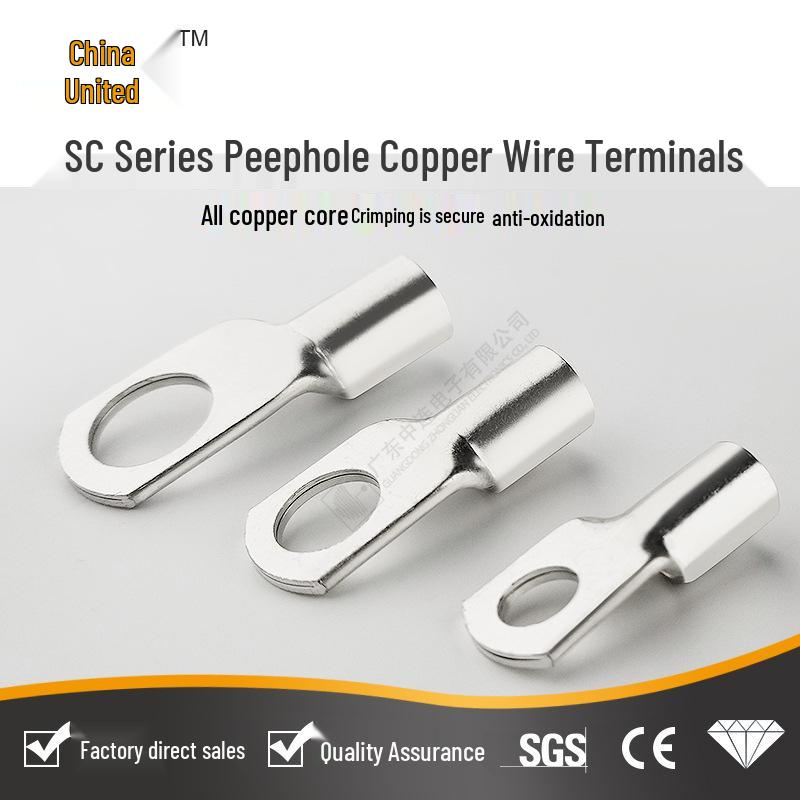 Copper Wire Crimping Terminal Eyelet, 25A-1000A Lug Cable Connector