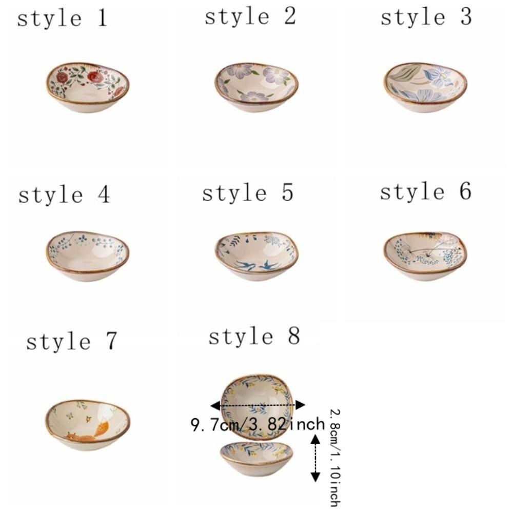 Mini Ceramic Flavor Dish Retro Vinegar Dish Multi-functional Mini Fruits Bowl  Household Use