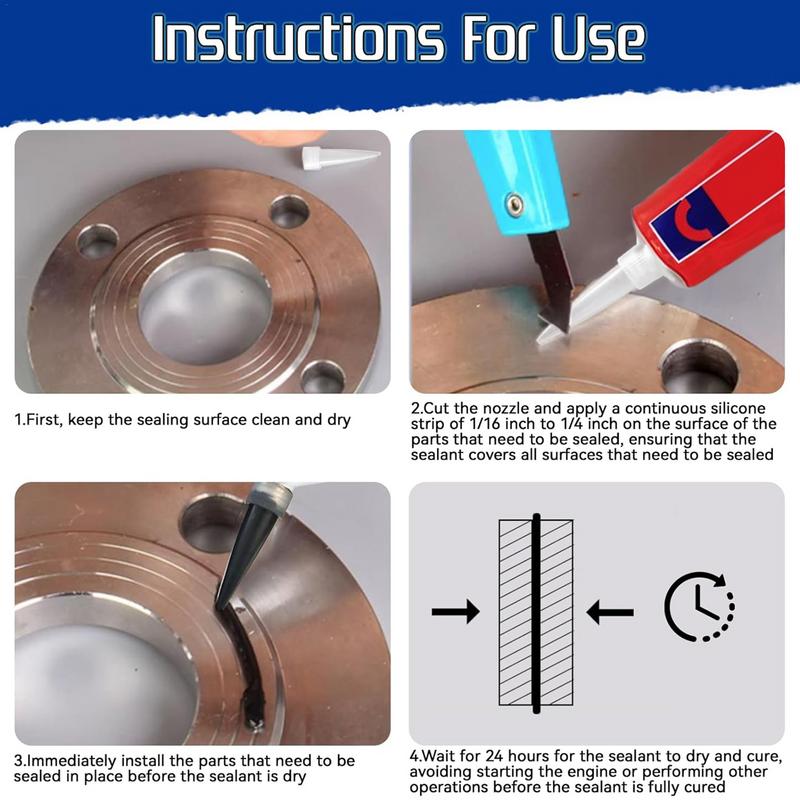 Liquid Gasket Sealant Gasket Sealer Strong Adhesive Waterproof Gasket Sealant Quick Dry Liquid High Temp Sealant For Internal