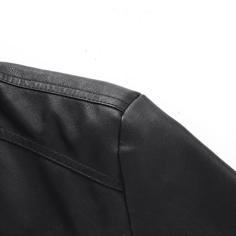 Giacca da Moto da Uomo in Pelle Taglia Grande 6XL Tasca Nera Cerniera Revers Slim Fit Maschile Primavera Autunno Cappotto in Pu di Alta Qualità
