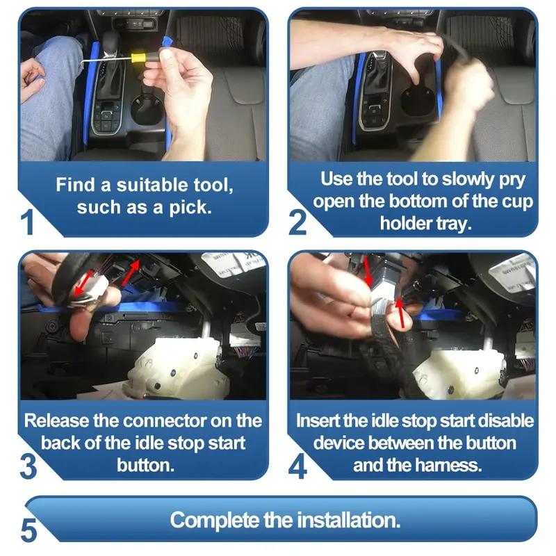 For Hyundai Santafe 2015- Auto Stop Start Eliminator Off Engine Closer Disable Delete Canceller Control Adapter Plug Cable