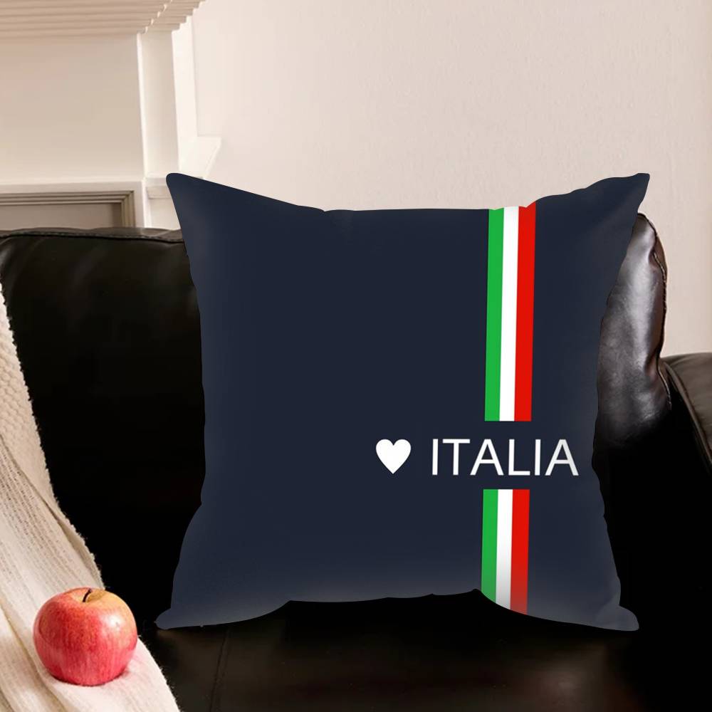 I-Italy Flag Pillowcase For Sofa Room Office Decor Printing Protector Cushion Cover Valentine Gift Custom