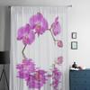 Krásné růžové květy orchidejí Tylové závěsy do obývacího pokoje Moderní závoj Šifonové závěsy Ložnice Průsvitný voál