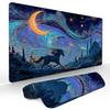 Art Starry Night and Horse large Mouse Pad Gaming mats NonSlip Desk Mat mouse carpet with Stitched Edge HD printing Office mat
