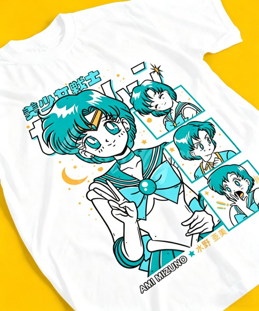 Summer 2026 Sailor Moon Doge Comic Wind Sweet Cool Theme 100 Cotton Printed Loose Tshirt Male and Female Parentchild Top