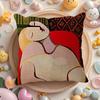 P-Picasso Oil Cushion Cover Linen Organic Fabric Double-Sided Printing Breathable Pillow Case Sofa Home Decor Gift