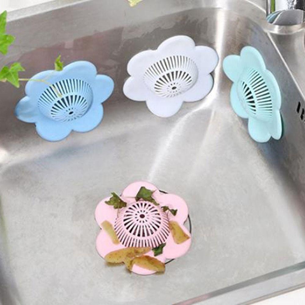 4Pcs Soft Flower Sink Strainer Anti-clogging Hair Catcher Floor Drain Covers  Bathtub