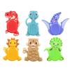 1/6Pcs Silicone Worry Stone Sensory Fidget Toys For Autism Adhd Stress Relief Dinosaur Textured Stone Anxiety Relief Toy