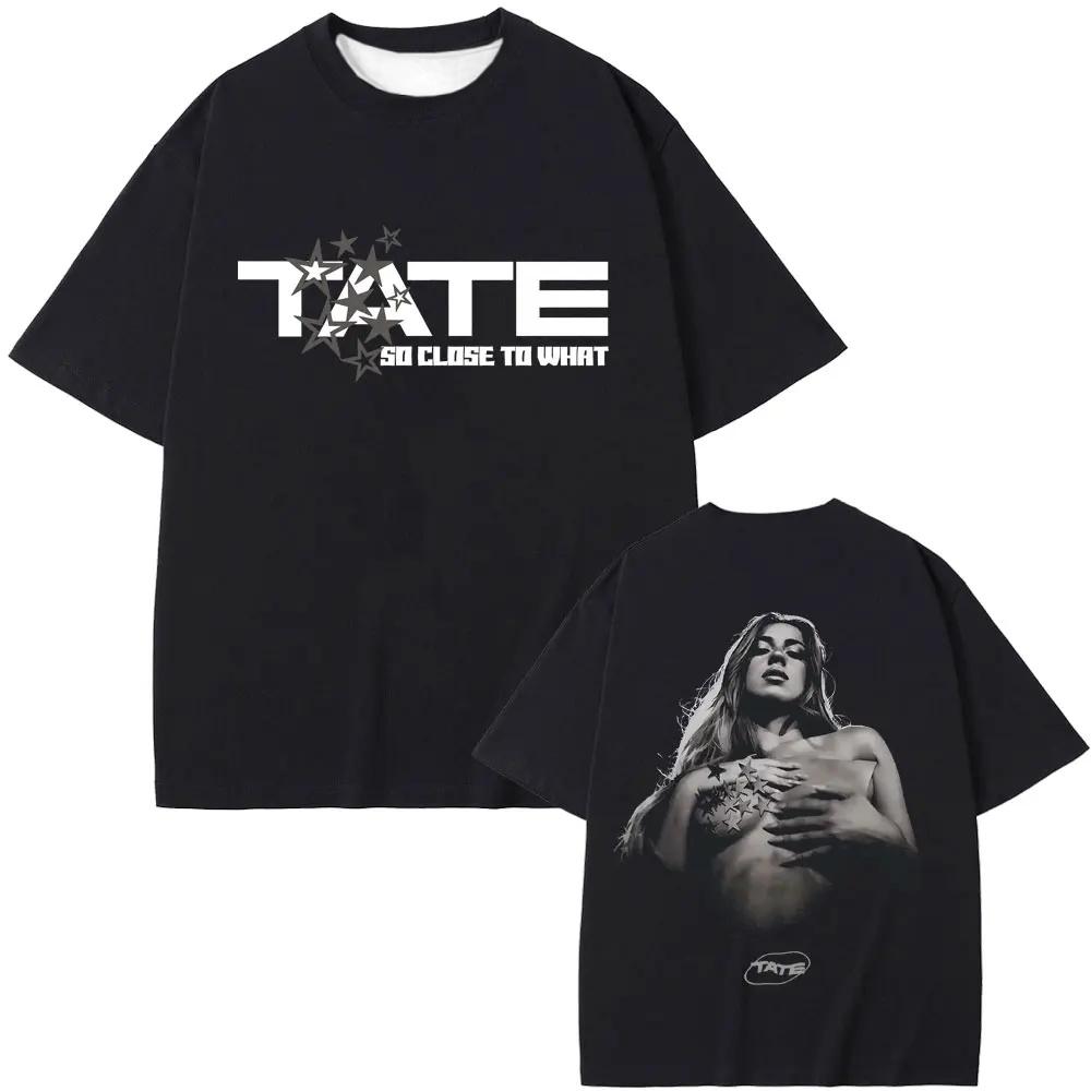 2025 Singer Tate Mcrae T8 Music T Shirts Men's Women Vintage T-shirt Summer Oversized Short Sleeve Tee Tops for Fans Gift
