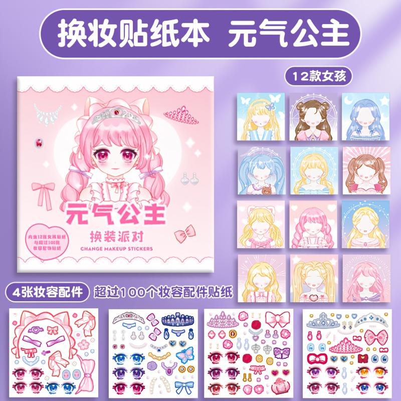 DIY Face Painting Book Featuring Style Doll Design - Dress-Up Game Set Includes Reusable Stickers for Creative Enjoyable Beautiful Facial Art &