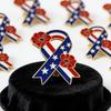 Usa Flag Ribbon Enamel Pin American Patriotic Awareness Brooch Metal Lapel Pin For Clothing Bag Hat Independence Day Decor
