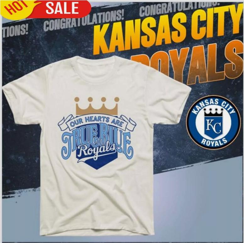SALE KC Royals Bring Out The Blue Our Hearts Are True Blue Royals Shirt Giveaway Unisex T-Shirt XXL