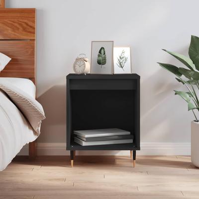 Vidaxl Bedside Table, Black, 40X35X50 Cm, Wood-Based Material