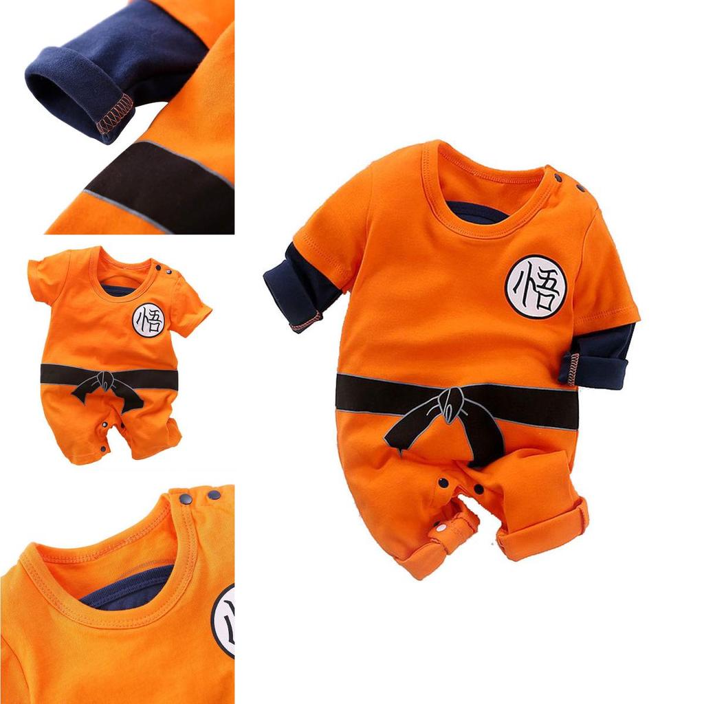 Adorable Newborn Baby Boys Dragon Ball Z Cosplay Romper Bodysuit For Halloween