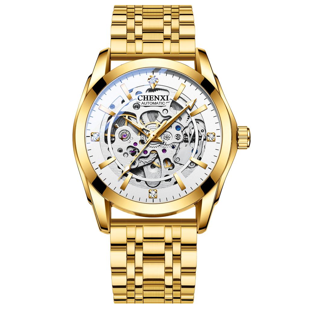 Mens Watches Fashion Luxury Hollowing Automatic Mechanical Watch Waterproof Luminous Watch For Man