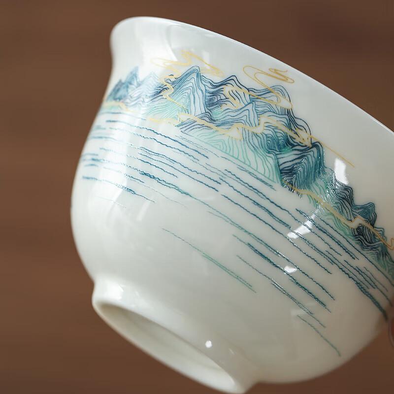 Chinese Mutton Fat Jade White Porcelain Gongfu Tea Set