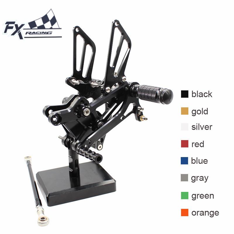 Mototrycle Aluminum Rearset Footpeg Footrest Foot Peg Rear Set For Honda CBR600 CBR 600 F4i 2001 2002 2003 2004 2005 2007 Pedal чёрный