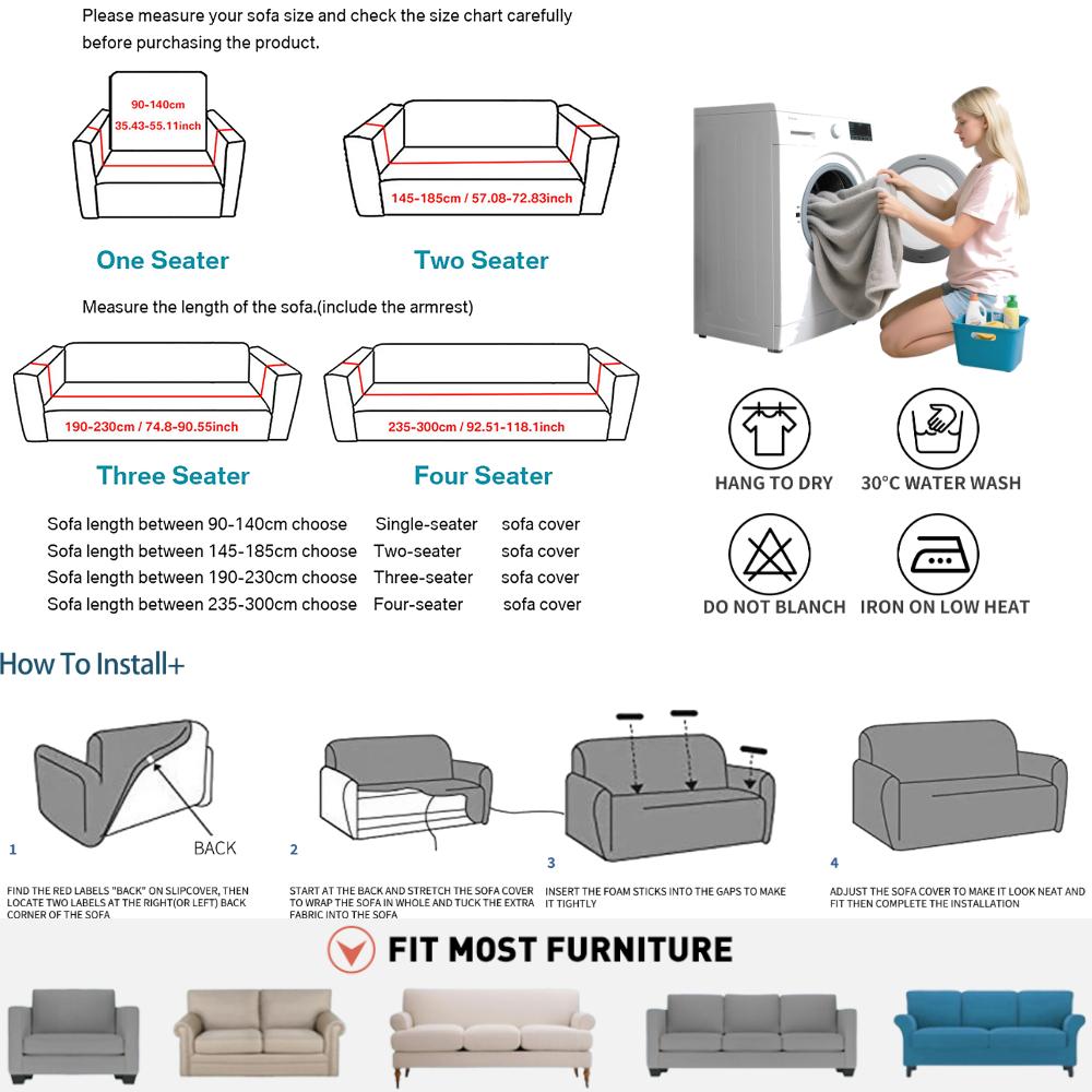 Stretch Couch Covers 1/1/1/1Seater Cushion Couch Jacquard Sofa Slipcovers Washable Sofa Covers Furniture Protector for Kids Pets