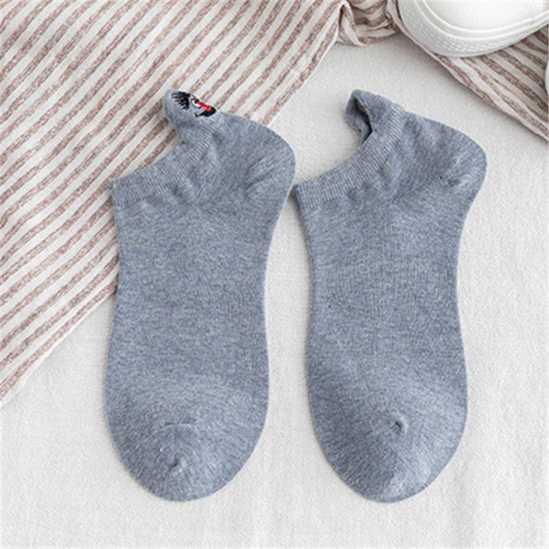 Kawaii Expression Brodée Couleur Bonbon Chaussettes Femme Happy Mode Filles Cheville Sokken Drôles Coton Unisexe Noël Dropship