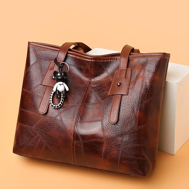 Korean Version Trendy Women's New Tote Bag with Horizontal Square Zipper Single Shoulder Handbag