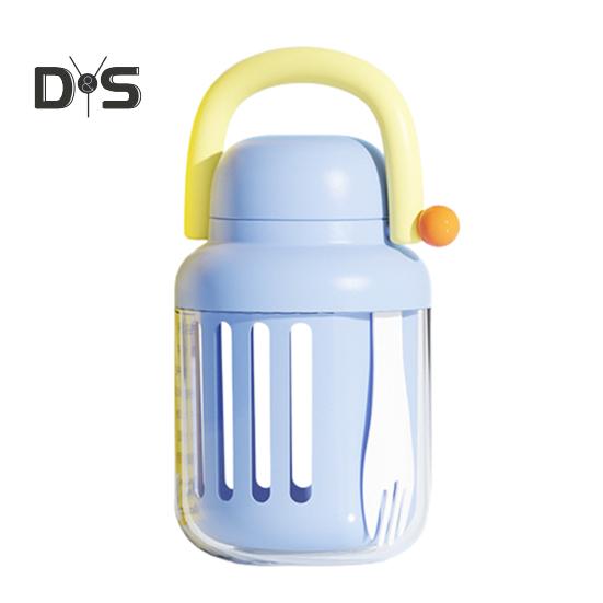 

Контейнер для хранения фруктового салата 18,6 унций, не содержащий бисфенол-А, герметичные овощные контейнеры, герметичный фруктовый контейнер с крышками и вилкой для офисных вечеринок и путешествий синий