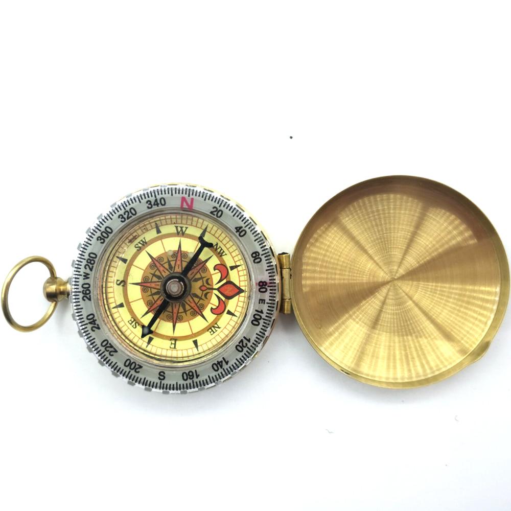 Compass Outdoor Tool Camping Hiking Portable Pocket Brass Copper Double Display Compass Navigation