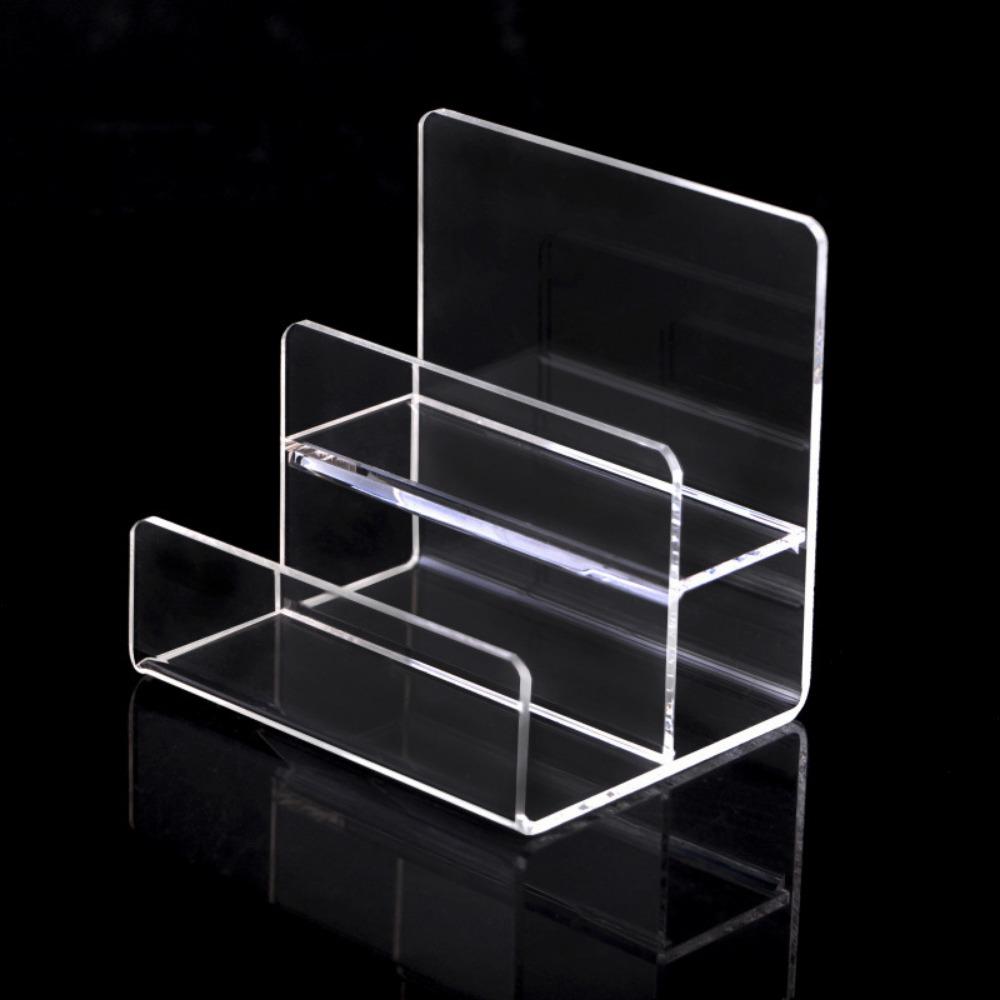 

Black Wallet Display Stand Space Saving Bag Stand Fashion Wallet Glasses Storage Rack Jewelry Transparent-2 Layers