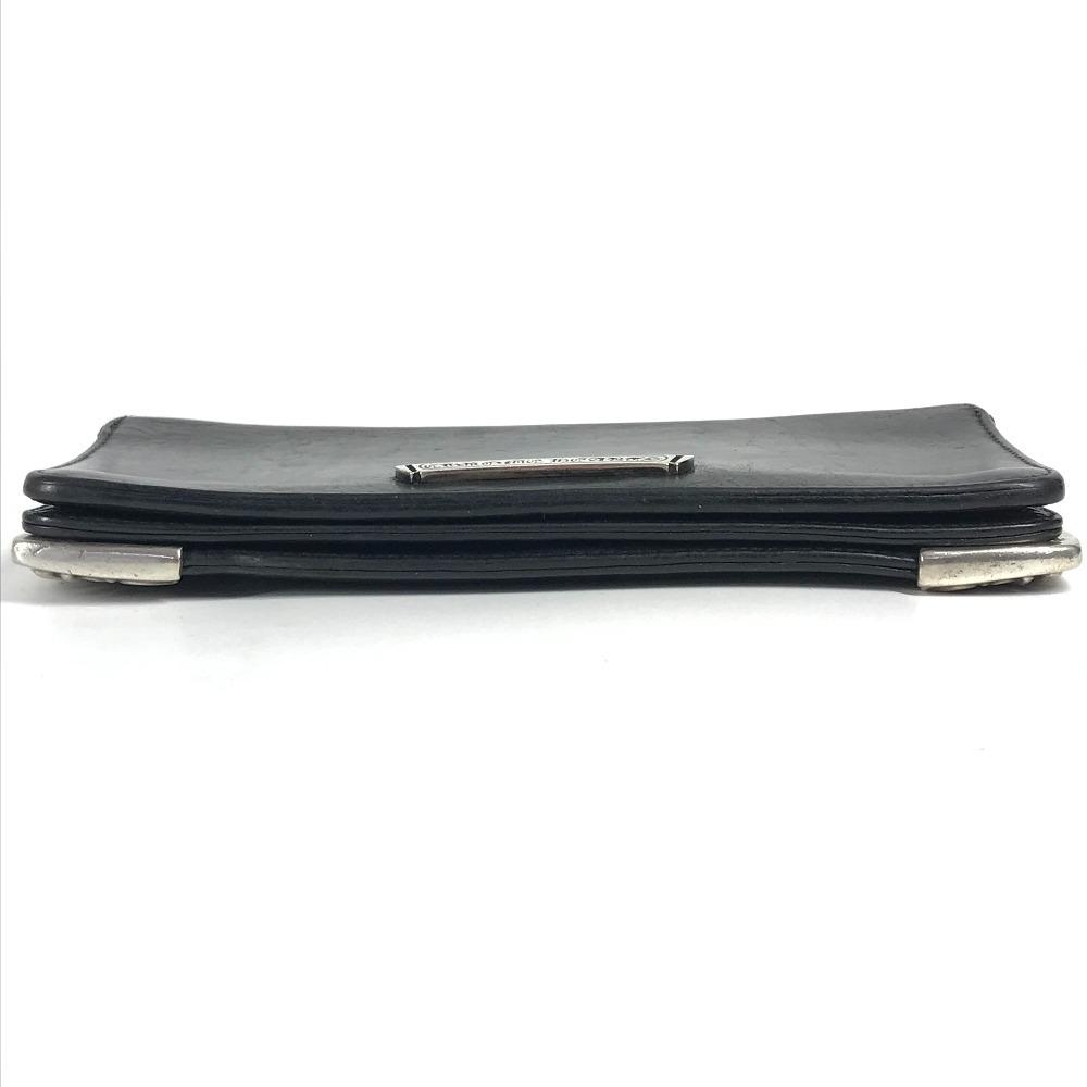 CHROME HEARTS Single Fold LNG SNGL FLD TIPS 2-fold Long Wallet Black/Silver