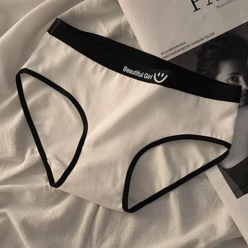 Women's Pure Cotton Mid-Rise Antibacterial Seamless Breathable Panties - Skin-Friendly for Students and Girls.